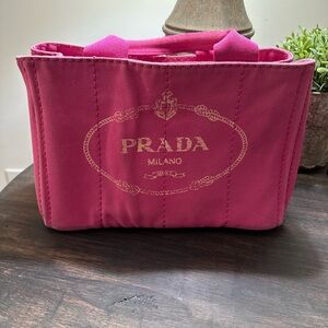 Prada Fuchsia Denim Canada Tote